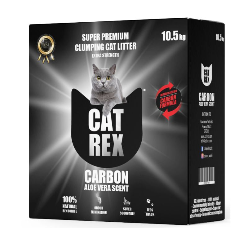 @ חול CAT REX אלוורה ופחם 10.5 ק"ג (שחור)