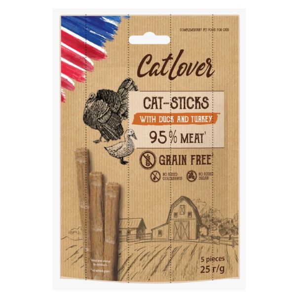 Cat Lover סטיקים לחתול בטעם ברווז והודו 25 גרם