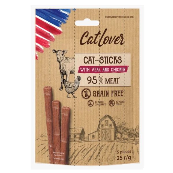 Cat Lover סטיקים לחתול בטעם עגל ועוף 25 גרם