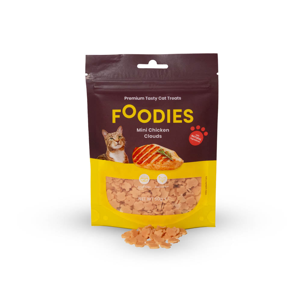 חטיף FOODIES לחתול מיני ענני עוף 50 גרם