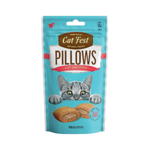 Cat fest חטיף כריות לחתול בטעם בקר 30 גרם