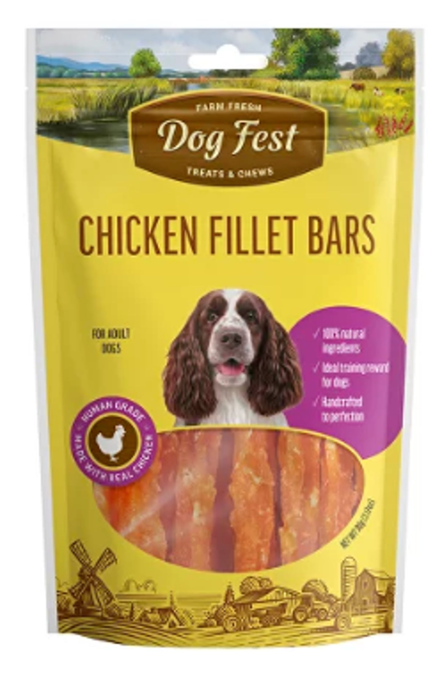 Dog fest מקלות פילה עוף מיובשות 90 גרם