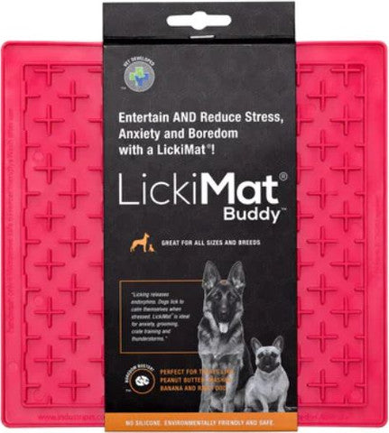 Licki Mat - Buddy משטח האכלה גומי בצבע אדום