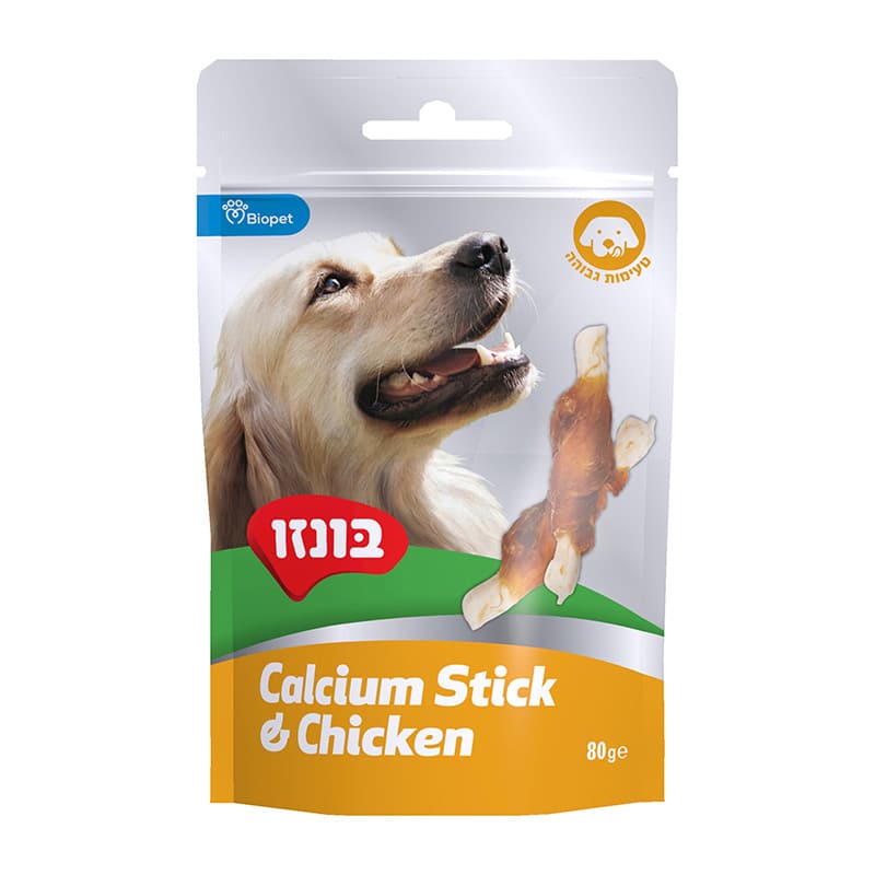 חטיף בונזו עצם קלציום עם עוף 80 גרם