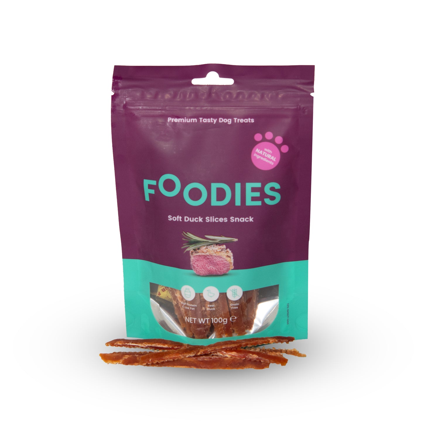 חטיף FOODIES נתחי ברווז רכים 100 גרם