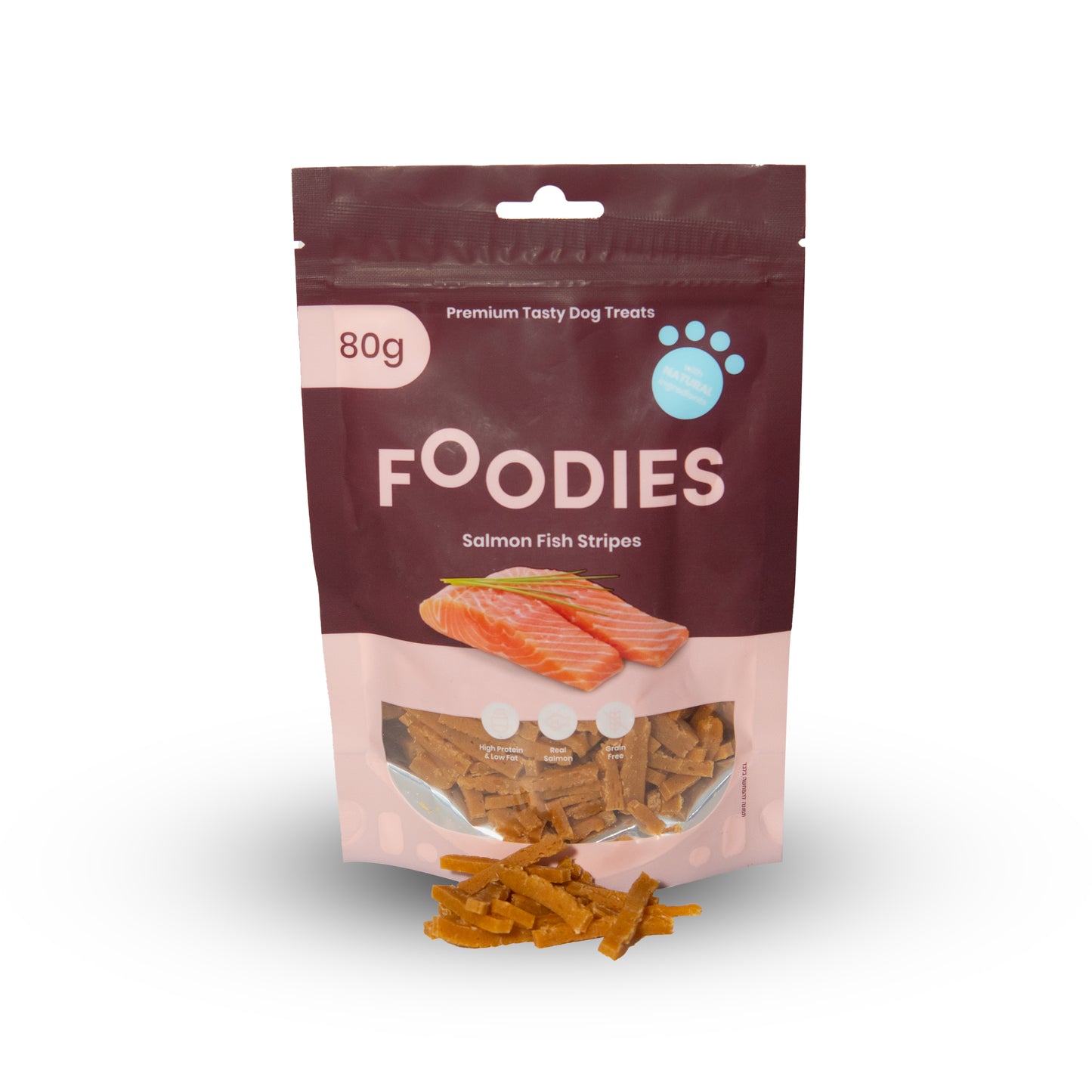 חטיף FOODIES רצועות סלמון 80 גרם