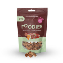 חטיף FOODIES קוביות ברווז ודג קוד 80 גרם