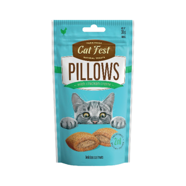 Cat fest חטיף כריות לחתול בטעם עוף 30 גרם