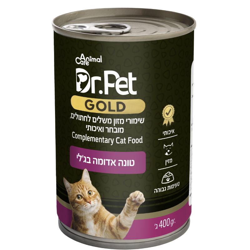 שימורי דר פט חתול טונה אדומה בג'לי 400 גרם